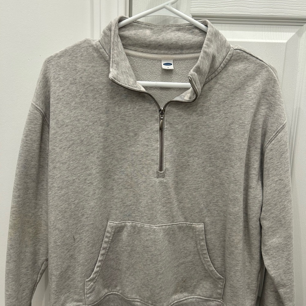 Old Navy Gray Quarter-Zip Sweatshirt